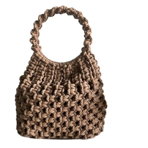brown color macrame bag hand bag with handle for women, it can be made of any color
